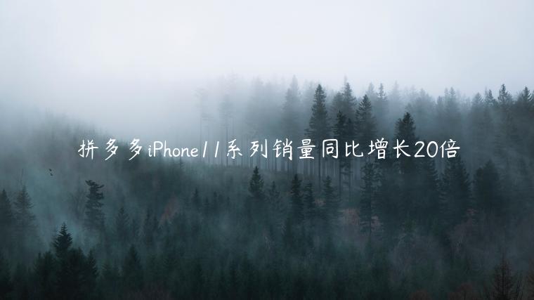 拼多多iPhone11系列銷量同比增長20倍